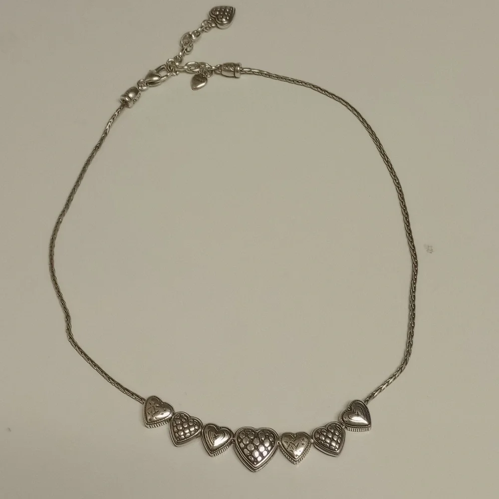 🖤 BRIGHTON SILVER PLATED TWO SIDED HEART NECKLACE